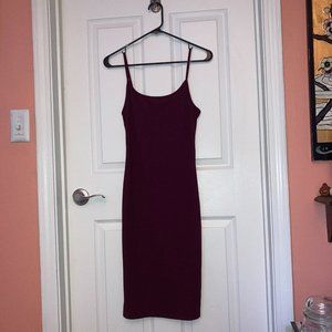 Maroon midi bodycon dress size small